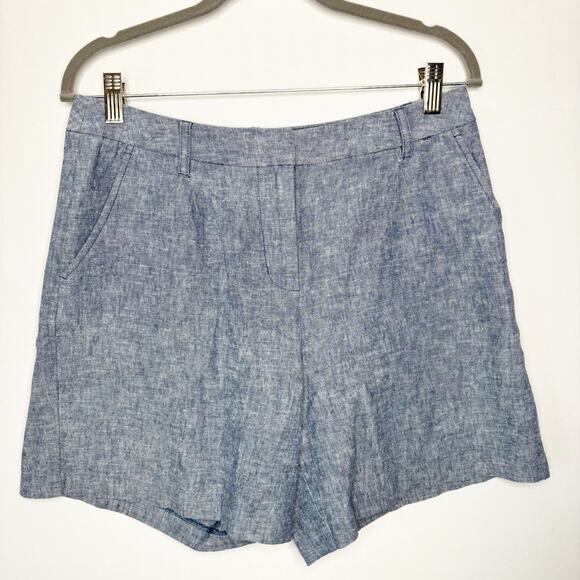 Boden Linen Cotton Blend 6" Classic Blue Short Womens Size 6 Slash Pockets - Picture 10 of 10